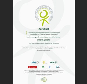Zertifikat der Zentrale Prüfstelle Prävention